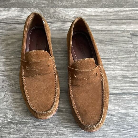 Trask “Sadler” Suede Leather Brown Penny Loafer